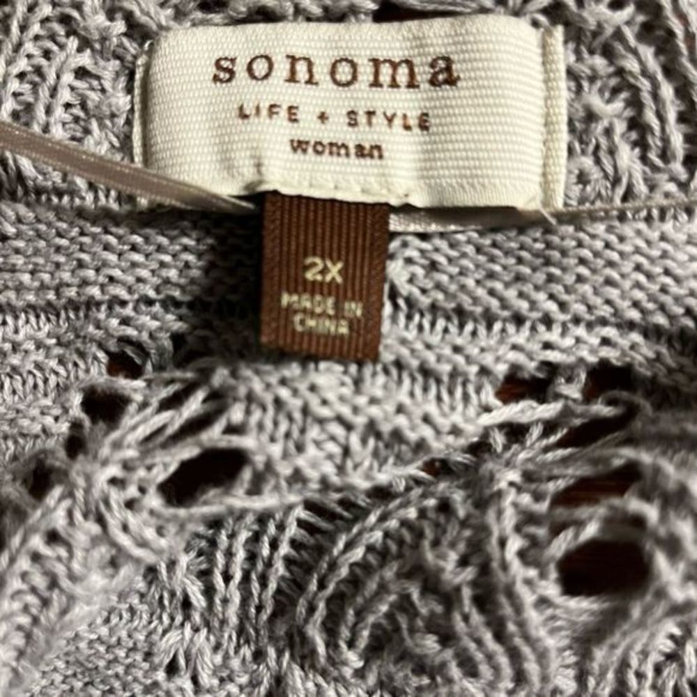 Sonoma womens plus‎ 2x gray cardigan - Picture 5 of 7